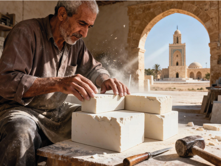 Pierre taillée Zars Blanc