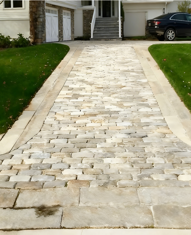 Pierre taillée Zars Blanc et Gris